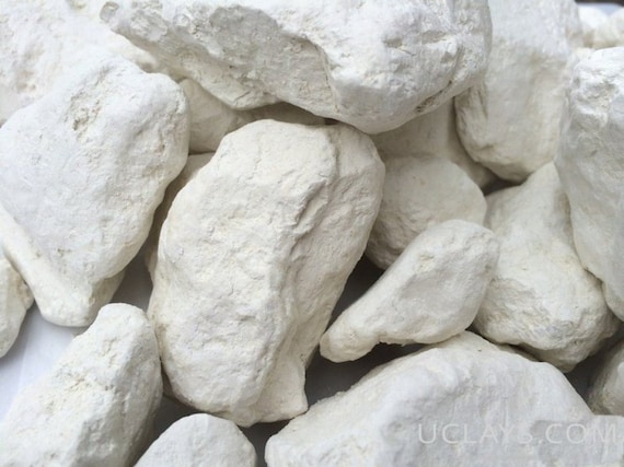 White Kaolin Edible Clay, 4 Oz Chunks Natural for Eating