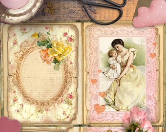 Junk Journal, Papers, Vintage, Digital Cards Printables, Papers For Crafts, Scrapbook, TAGS, Pages