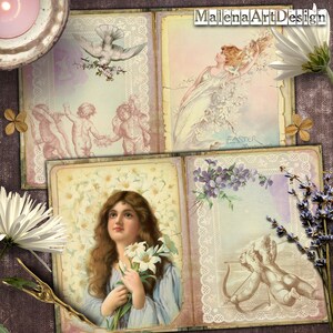 Papiers, Pâques et lapins, cartes numériques à imprimer, fleurs, papiers pour travaux manuels, vintage, scrapbooking, Junk Journal, TAGS,
