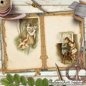 Crianças, Papéis, Cartões, Cartões Digitais Imprimíveis, Vintage, Scrapbook, Junk Journal, TAGS, Papéis para Artesanato