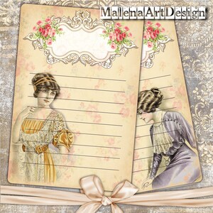 Pontuadores, Cartões, Mulheres, Cartões Digitais Imprimíveis, Mulheres, Vintage, Diário de Lixo, Papéis para Artesanato, TAGS, Scrapbook, Inclui imprimíveis de PRESENTE!