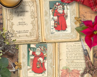 Christmas Card ATC TAGS Digital Cards Printables Vintage | Etsy