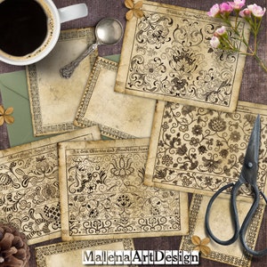 Old Papers, Papyri, Retro, Vintage, Junk Journal, Digital Cards Printables, Papers For Crafts, Scrapbook, Includes GIFT printables!