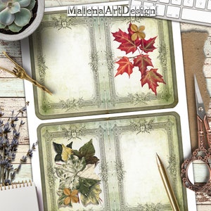 Botânico, Papéis, Cartões, Cartões Digitais Imprimíveis, Vintage, Scrapbook, Junk Journal, TAGS, Papéis para Artesanato