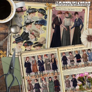 Papéis, Cartões Digitais Imprimíveis, Vintage, Cartões, Senhoras, Artesanato, Moda, Scrapbook, Junk Journal, TAGS,