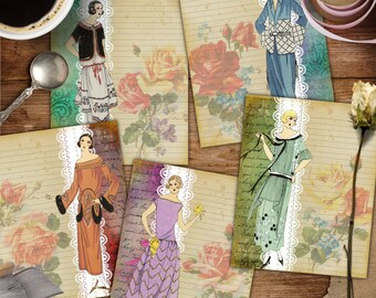 Fashion, ATC, Woman, Digital Cards Printables, Vintage, Papers For Crafts, Scrapbook, TAGS, Junk Journal, Cards, Includes GIFT printables!