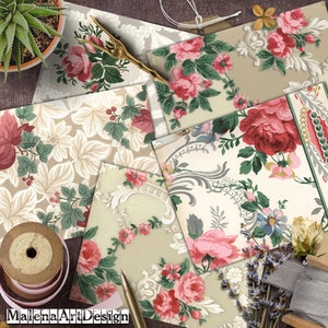 Old Pinned Paper, Vintage, CARD, Digital Cards Printables, Papers For Crafts, Scrapbook, Junk Journal,
