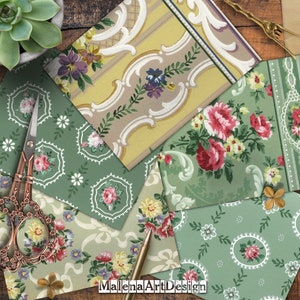 Old Pinned Paper, Vintage, CARD, Digital Cards Printables, Papers For Crafts, Scrapbook, Junk Journal,