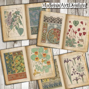 Junk Journal, Papers, Botanical, Vintage, Digital Cards Printables, Papers For Crafts, Scrapbook, TAGS, Pages, Includes GIFT printables!