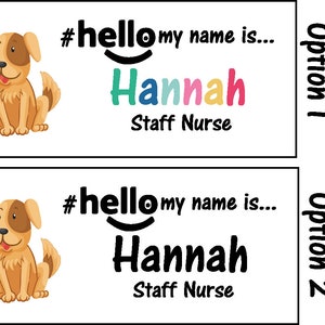 Personalised Sublimation printed hello my name is... Animal Name Badge zdjęcie 10