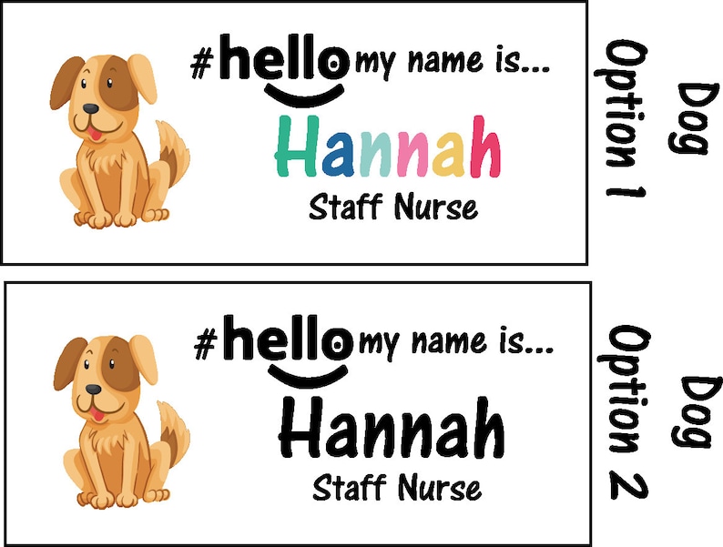Personalised Sublimation printed hello my name is... Animal Name Badge image 10