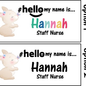 Personalised Sublimation printed hello my name is... Animal Name Badge image 4