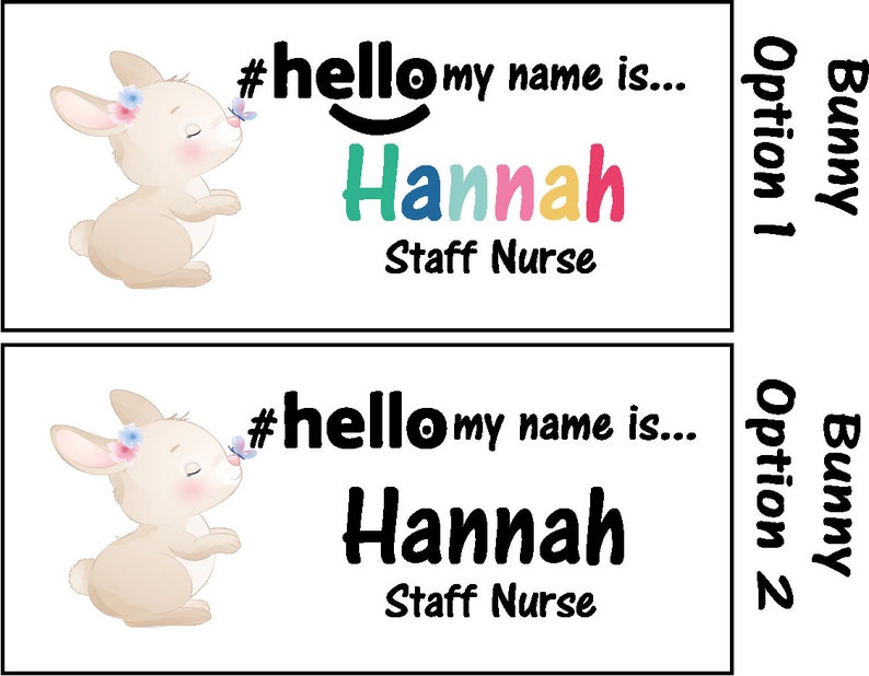 Personalised Sublimation printed hello my name is... Animal Name Badge image 4