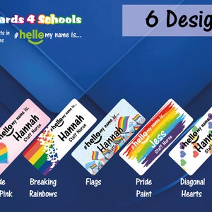 Personalised Sublimation printed # hello my name is... name badge Rainbows - PRIDE 2022