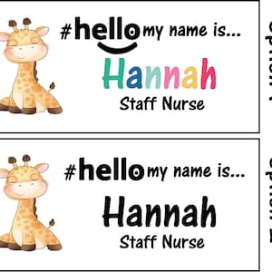Personalised Sublimation printed hello my name is... Animal Name Badge image 5