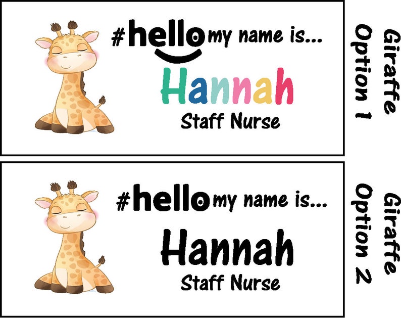 Personalised Sublimation printed hello my name is... Animal Name Badge zdjęcie 5