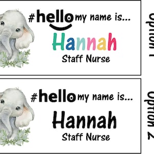 Personalised Sublimation printed hello my name is... Animal Name Badge zdjęcie 6