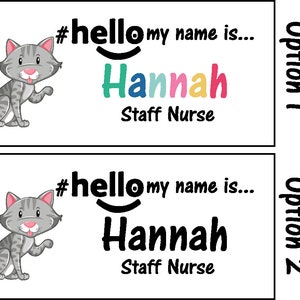 Personalised Sublimation printed hello my name is... Animal Name Badge image 9