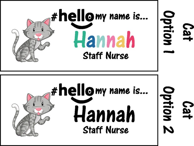 Personalised Sublimation printed hello my name is... Animal Name Badge zdjęcie 9