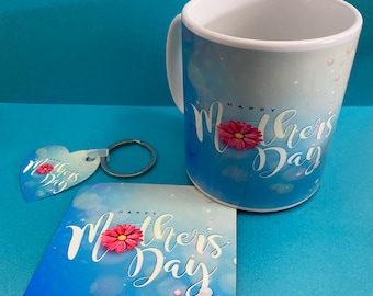 Paquet de tasse de jour de mères, cadeau de jour de mères, sous-verre de jour de mères, porte-clés de jour de mères, tasse de maman, tasse de momie, cadeau pour la mère, cadeau pour la maman