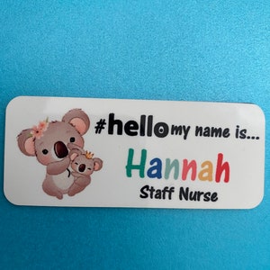 Personalised Sublimation printed hello my name is... Animal Name Badge zdjęcie 3