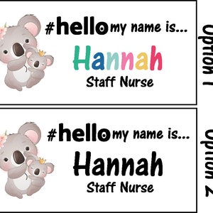Personalised Sublimation printed hello my name is... Animal Name Badge image 7