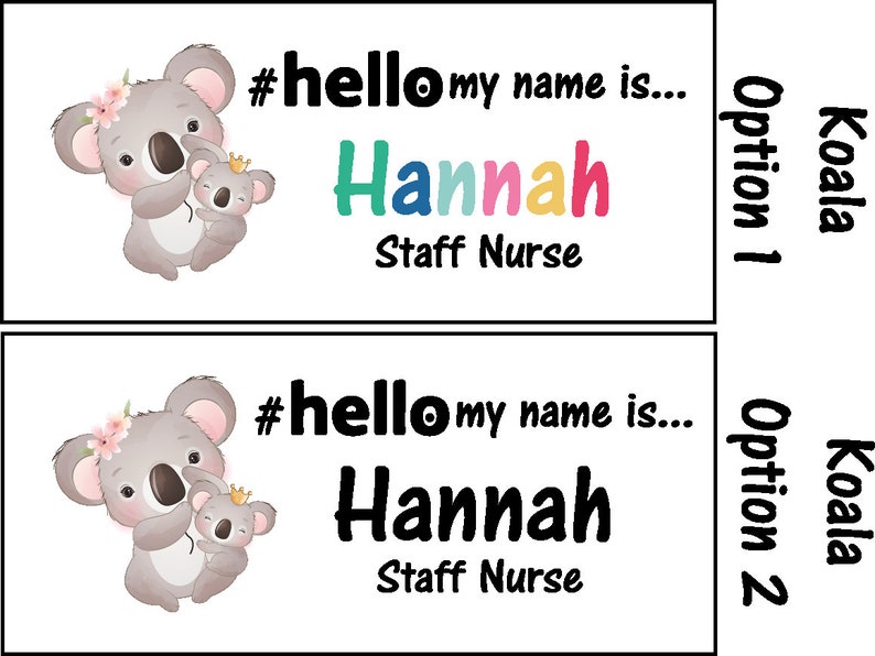 Personalised Sublimation printed hello my name is... Animal Name Badge zdjęcie 7