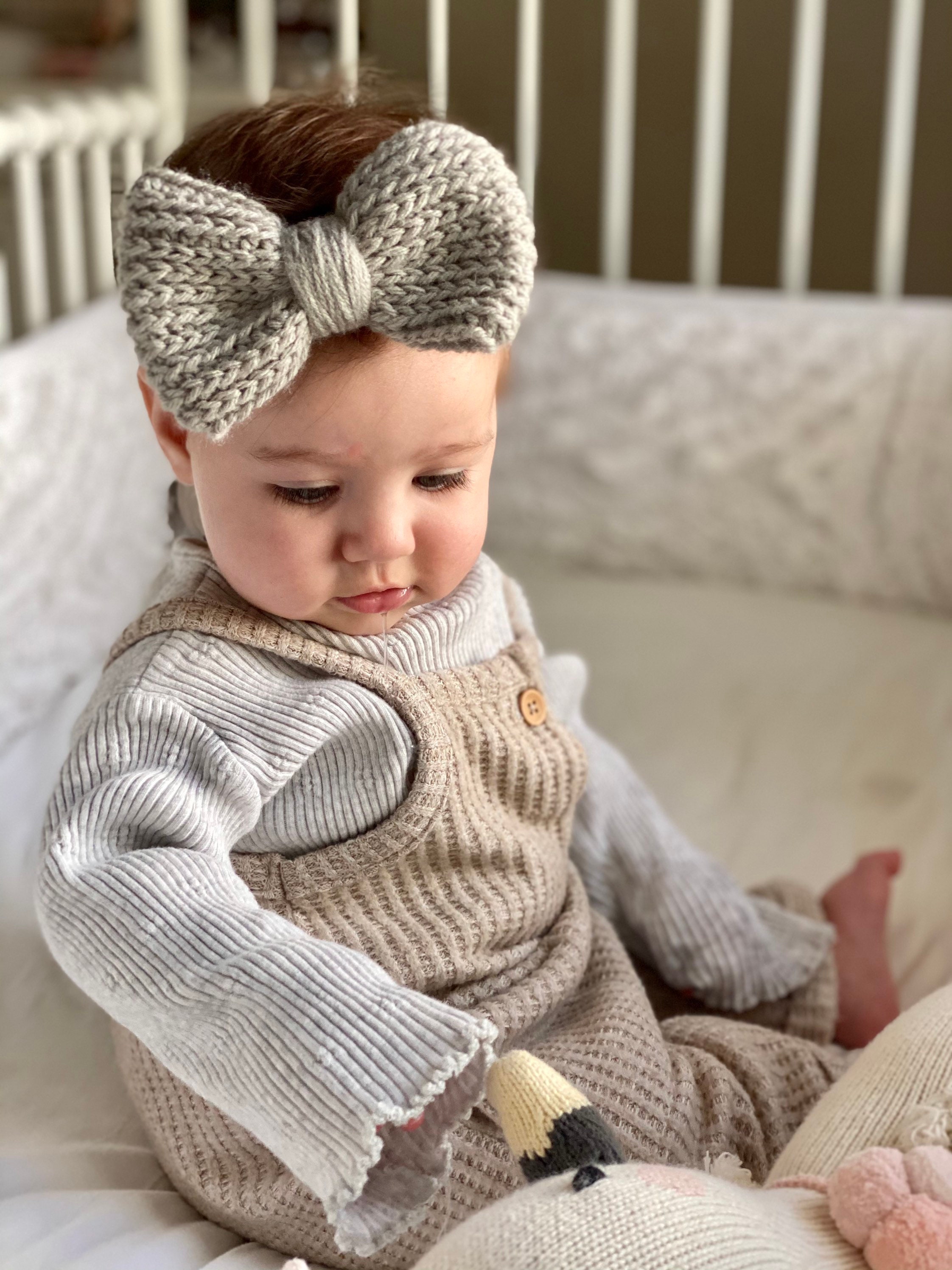 Crochet baby headband Oversized bow headbandSoft baby Etsy