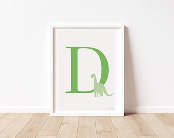 Buchstaben Poster D „Dino“ | Geburt | Geschenk | Geschenkidee | Baby