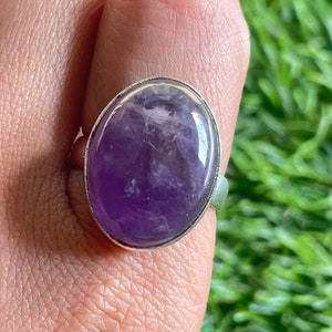 Amethyst Ring Amethyst Silberring 925 Sterling Silber Ring Edelstein Ring Handgemachter Amethyst Edelstein Handgemachter Amethyst Ring Für Frauen