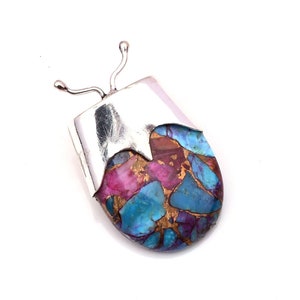 Pink Spiny Oyster Insect 925 Sterling Silver Pendant Oyster Gemstone Handmade Silver Jewelry Oyster Pendant Necklaces Women Christmas Gift