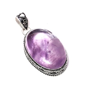 Amethyst Pendant 925 Sterling Silver Pendant Amethyst Gemstone Handmade Silver stone Jewelry Amethyst Silver Amethyst Pendant For Necklaces