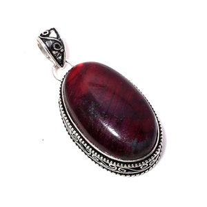 Red Labradorite Pendant 925 Sterling Silver Pendant Labradorite Gemstone Handmade  Gemstone Jewelry Labradorite Pendant For Necklace Women