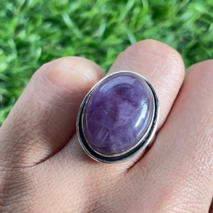 Amethyst Ring  Amethyst Silver Ring 925 Sterling Silver Ring  Gemstone Ring Handmade Amethyst Gemstone Handmade Amethyst Ring For Women