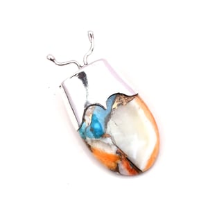 Spiny Oyster Turquoise Insect 925 Sterling Silver Pendant Gemstone Handmade Silver Jewelry Oyster Pendant Necklaces Women Christmas Gift