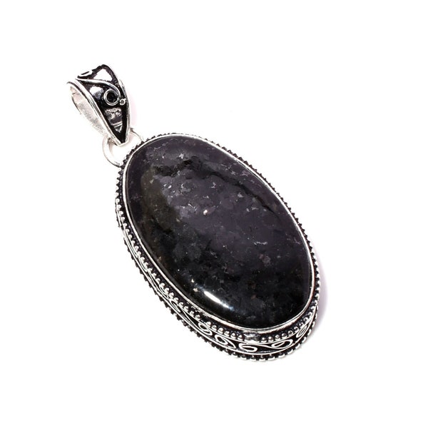 Nuummite Pendant 925 Sterling Silver Pendant Nuummite Gemstone Pendant Handmade Silver Gemstone Jewelry Nuummite Silver Pendant For Necklace