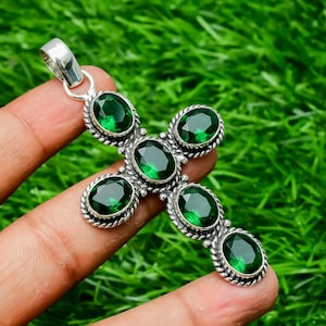 Chrome diopside cross pendant clearance