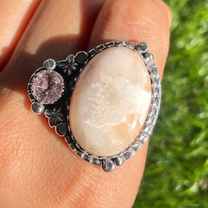 Scolecite Gemstone Ring Scolecite Silver Ring 925 Sterling Silver Ring Scolecite Gemstone Ring Handmade Scolecite Gemstone Jewelry Ring Gift