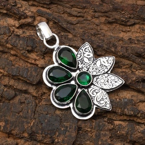 Diopside Gemstone Pendant 925 Sterling Silver Pendant Diopside Gemstone Handmade Silver Jewelry Diopside Pendants For Necklaces Women