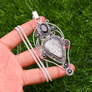 Marcasite Pendant 925 Sterling Silver Pendant Marcasite Gemstone Pendant Handmade Silver stone Jewellery Marcasite Pendant For Necklaces