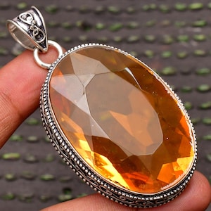 Citrine Pendant 925 Sterling Silver Pendant Citrine Gemstone Handmade Silver stone Jewelry Citrine Silver Pendant For Necklace Women