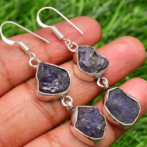 Natural Kyanite Rough Earrings Kyanite 925 Sterling Silver Handmade Earrings Kyanite Dangle Earrings For Women Kyanite Earrings For Gift