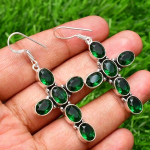 Diopside Earrings Diopside 925 Sterling Silver Gemstone Handmade Earring Diopside Dangle Earrings For Women Diopside Earrings For Gift