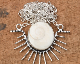 Handmade Shiva Eye Gemstone 925 Sterling Silver Necklace