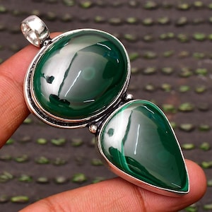 Malachite 925 Sterling Silver Pendant Malachite Gemstone Handmade Silver Jewelry Malachite Pendant For Necklaces Chakra Alignment Pendant