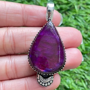 Purple Labradorite Pendant 925 Sterling Silver Pendant Labradorite Gemstone Handmade Gemstone Jewelry Labradorite Pendant For Necklace Women