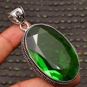 Peridot Gemstone Pendant 925 Sterling Silver Pendant Peridot Gemstone Handmade Silver Jewelry Peridot Silver Pendants For Necklaces Women