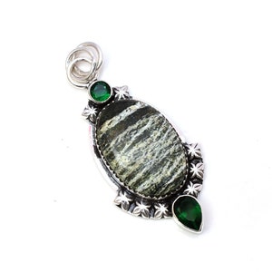 Green Swiss Opal Pendant 925 Sterling Silver Pendant Opal Gemstone Pendant Handmade Silver Gemstone Jewelry  Opal Pendant For Necklace