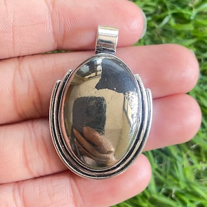 Golden Pyrite Gemstone Pendant 925 Sterling Silver Pendant Golden Pyrite Gemstone Pendant Handmade Silver Pendant For Necklaces Women