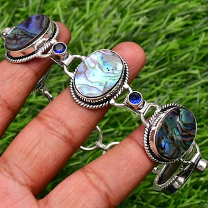 Handgemaakte abalone schelp armband 925 sterlingzilveren armband abalone schelp edelsteen armband abalone schelp sieraden cadeau armbanden voor vrouwen